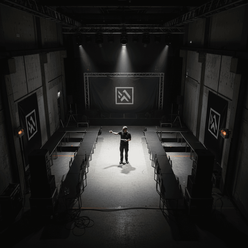 Event coordinator managing venue setup and logistics