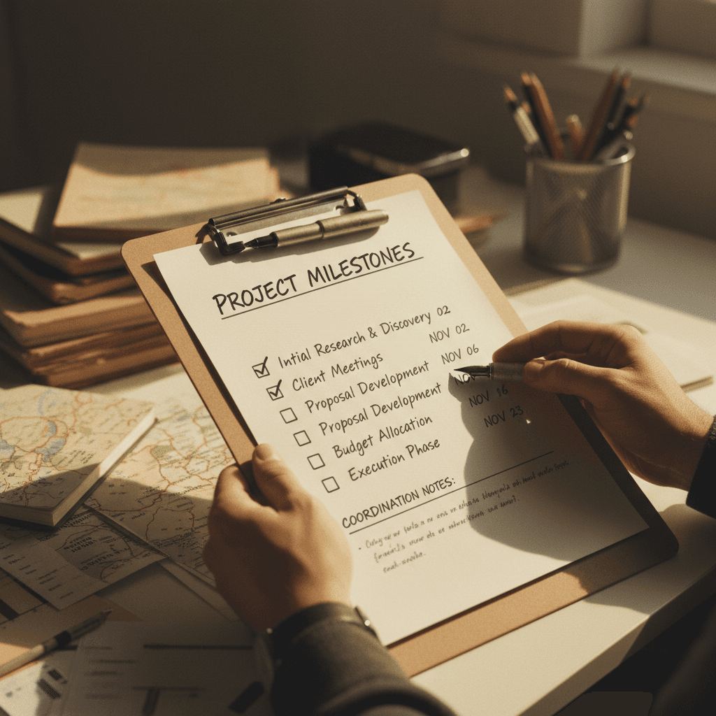 Event project coordination and planning documentation